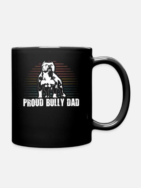 American Bully Dad Dog Owner Dog Gift - Full Colour Mug - black