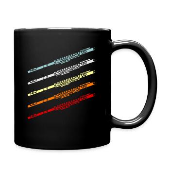 Flûte transversale Flûte latérale soufflée - Mug uni - noir - Droite