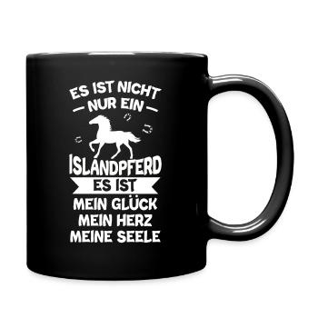 Islandpferd - Tasse einfarbig - Schwarz - Rechts