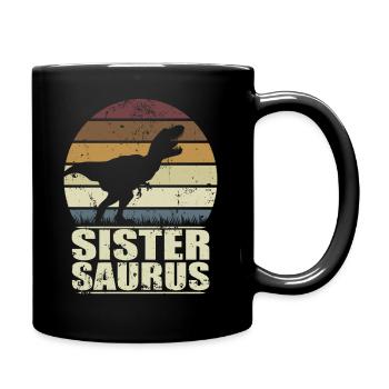 SisterSaurus Rex dinosaure Dino Sister Saurus - Mug uni - noir - Droite