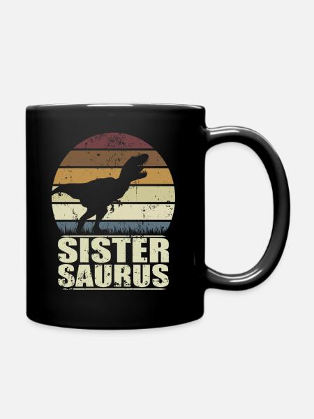SisterSaurus Rex dinosaure Dino Sister Saurus - Mug uni - noir