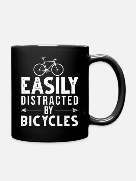 Leicht abgelenkt von Fahrrad Cycologist Radfahrer - Tasse einfarbig - Schwarz