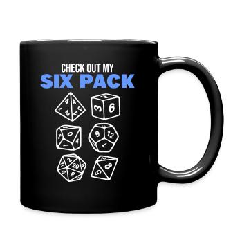 D20 Six Pack RPG Rollenspieler - Tasse einfarbig - Schwarz - Rechts