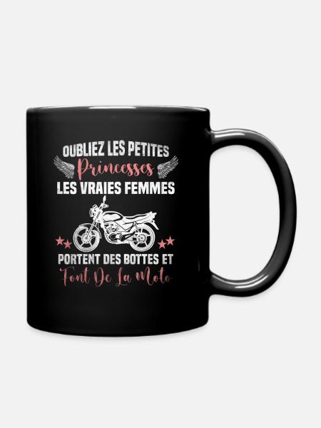 Motarde - Les vraies femmes portent des bottes - Mug uni - noir