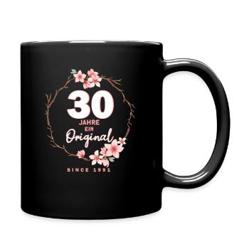 30 Jahre Original 30.Geburtstag Seit 1991 Geschenk - Tasse einfarbig - Schwarz - Rechts