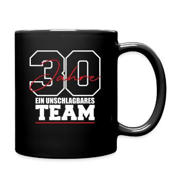 Team 30 Jahre 30. Jubiläum - Tasse einfarbig - Schwarz - Rechts