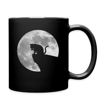 Lune Chat - Mug uni - noir - Droite