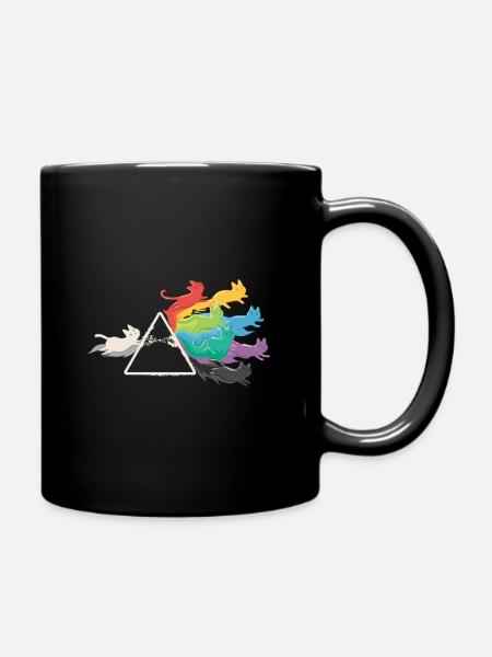 PRISMA RAINBOW CATS - Full Colour Mug - black