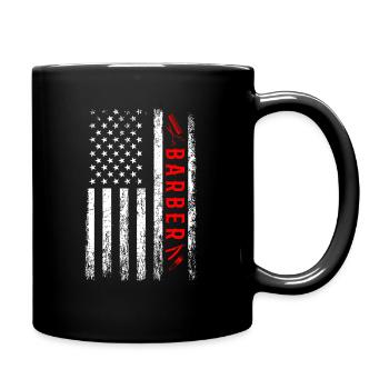 barber American Flag, haridresser barbershop - Tasse einfarbig - Schwarz - Rechts