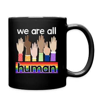 LGBTQ We are all people - Full Colour Mug - black - Right