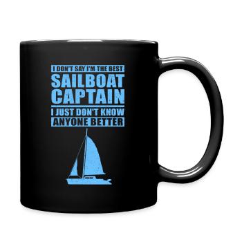 Voilier voilier capitaine bateau skipper cadeau - Mug uni - noir - Droite