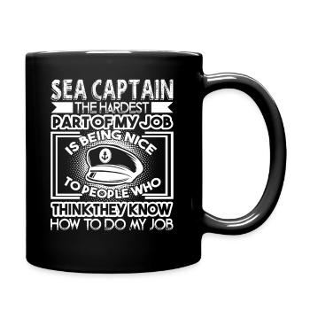 Capitaine de mer la partie la plus difficile du capitaine de mer - Mug uni - noir - Droite