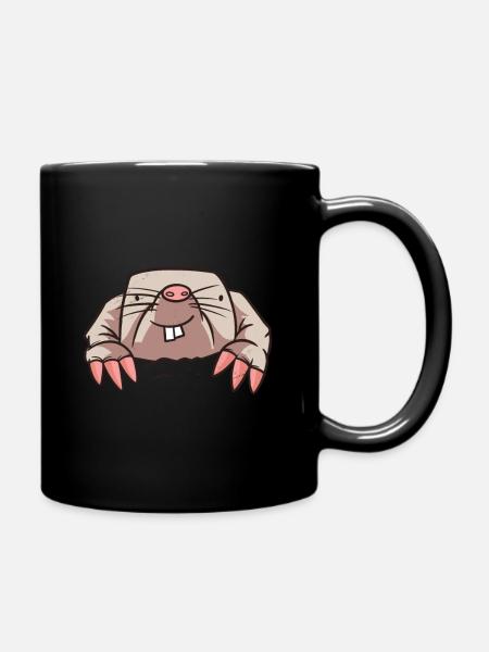 Maulwurf Tier Geschenk - Tasse einfarbig - Schwarz
