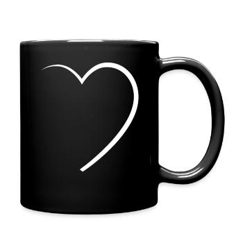 Halbes Herz - Tasse einfarbig - Schwarz - Rechts