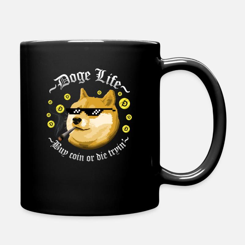 Dogecoin lustiger Spruch - Tasse einfarbig - Schwarz