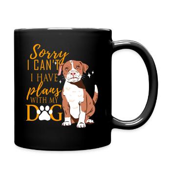 Beschäftigt mit meinem Hund Hundesitter Hundeliebe - Tasse einfarbig - Schwarz - Rechts