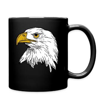 Eagle imprint bird animal motif animal face - Full Colour Mug - black - Right