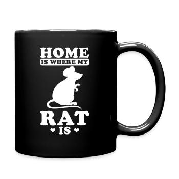 Ratte - Tasse einfarbig - Schwarz - Rechts