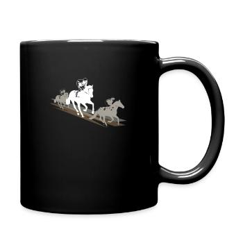 Geschenk Pferderennen Pferde Reiten Pferdesprüche - Tasse einfarbig - Schwarz - Rechts