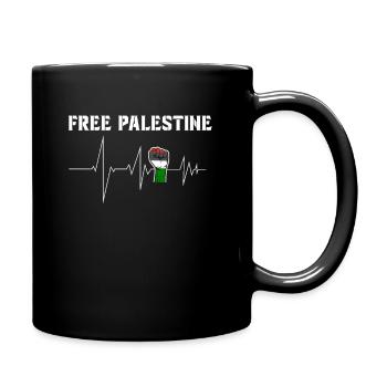 Free Palestine - Palästina Herzschlag judentum - Tasse einfarbig - Schwarz - Rechts