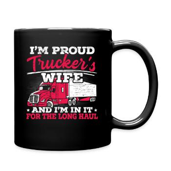 I Am A Proud Trucker Woman Truck Driving Truck - Full Colour Mug - black - Right