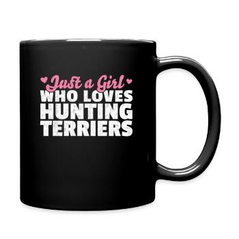 Girl the German Jagdterrier loves saying - Full Colour Mug - black - Right