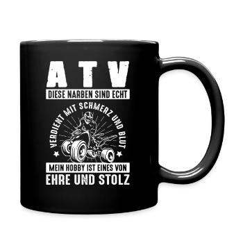 ATV Quadfahrer Actionbike Ehre & Stolz Narben - Tasse einfarbig - Schwarz - Rechts
