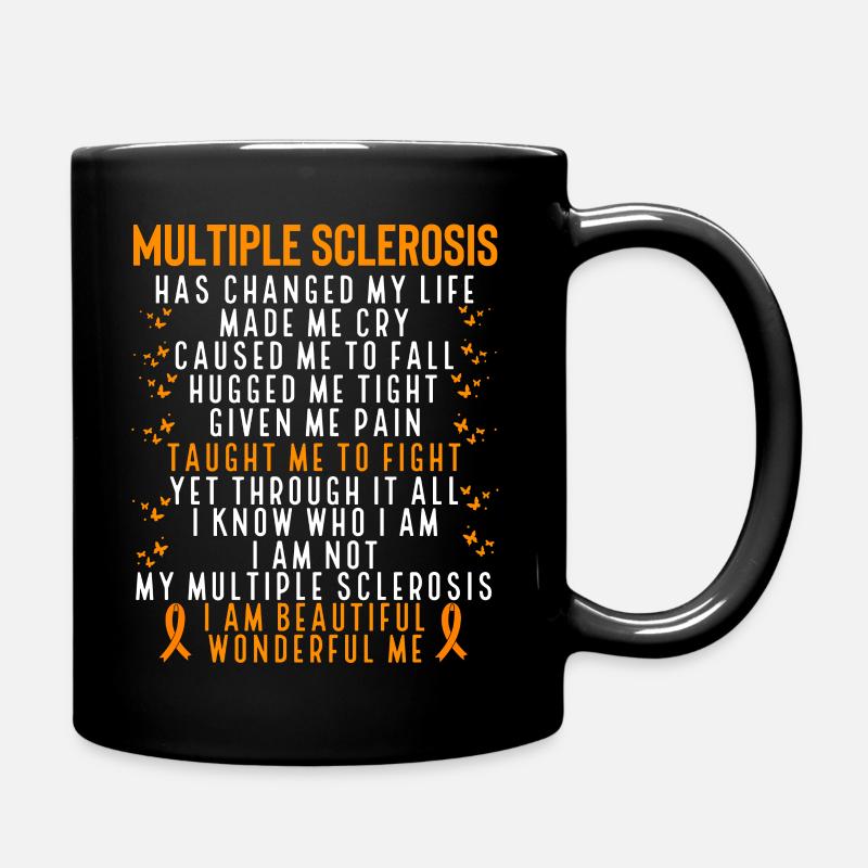 Multiple Sklerose Bewusstsein Orange Schleife - Tasse einfarbig - Schwarz