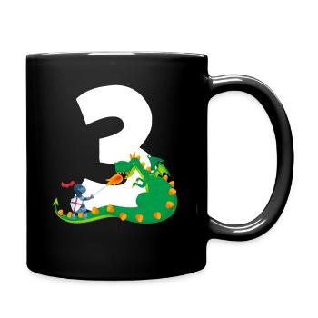 3ème anniversaire Chevalier Château 3 ans dragon - Mug uni - noir - Droite