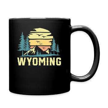 Wyoming Vintage Naturliebhaber Wyomingite Berge - Tasse einfarbig - Schwarz - Rechts