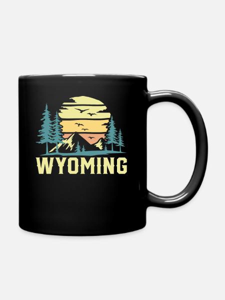 Wyoming Vintage Naturliebhaber Wyomingite Berge - Tasse einfarbig - Schwarz