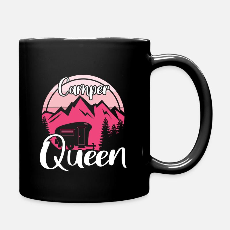Camper Queen see you at the campground camping - Tasse einfarbig - Schwarz