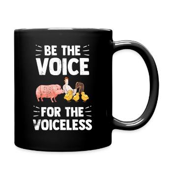 Vegan Tshirt Animal Rights Veggie Sayings Organic Animal - Full Colour Mug - black - Right