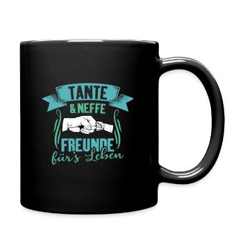 Tante & Neffe Freunde fürs Leben - Tasse einfarbig - Schwarz - Rechts