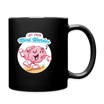 Let your mind wander design for creative head - Full Colour Mug - black - Right