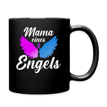 Sternenkind Mama eines Engels Blau Schwangerschaft - Tasse einfarbig - Schwarz - Rechts