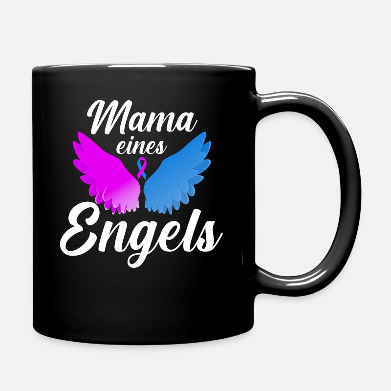 Sternenkind Mama eines Engels Blau Schwangerschaft - Tasse einfarbig - Schwarz