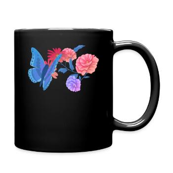 Bi-Pride Butterfly Bisexuel Flag Fleur - Mug uni - noir - Droite
