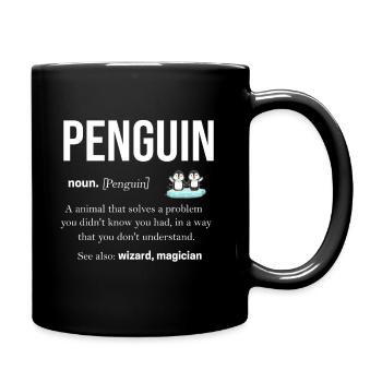 Pinguin - Tasse einfarbig - Schwarz - Rechts