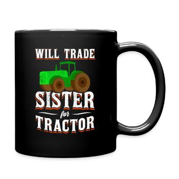 Tracteur - Mug uni - noir - Droite
