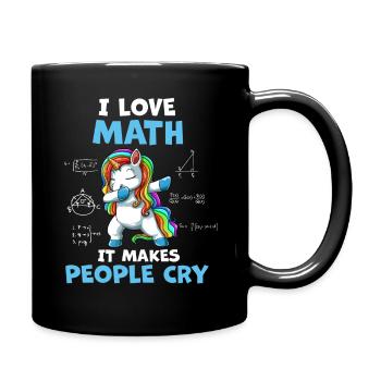 Ich liebe Mathe Mathe Einhorn - Tasse einfarbig - Schwarz - Rechts