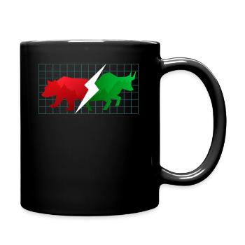 Bear Market Bull Market Exchange Crypto Stock Market - Full Colour Mug - black - Right