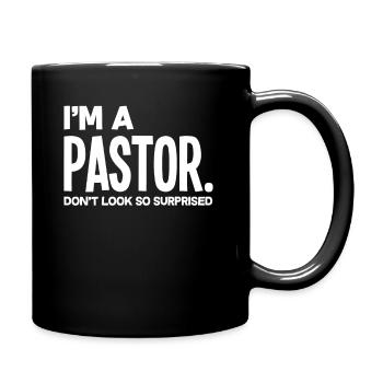 Pastor Pastor Clergy Reverend Gifts - Full Colour Mug - black - Right