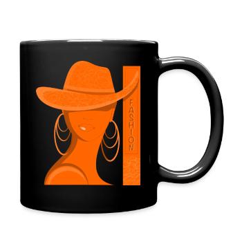 fashion orange - Full Colour Mug - black - Right