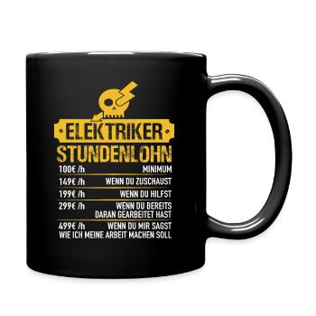 Électriciens Salaire horaire - Mug uni - noir - Droite