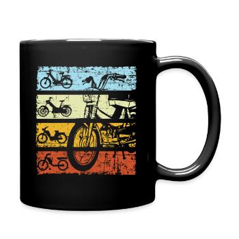 Moped Moped Scooter Mofa Maxi Moped Rider Retro - Full Colour Mug - black - Right