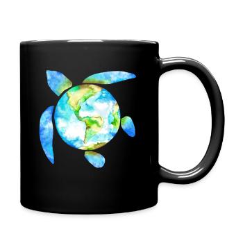 Océans terre Aquarelle Amoureux de la Terre jour - Mug uni - noir - Droite
