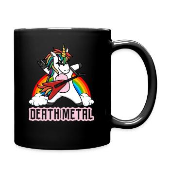 Death Metal Unicorn Einhorn Rocker - Full Colour Mug - black - Right