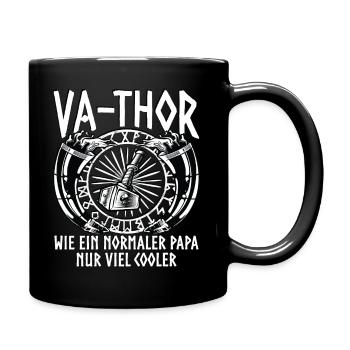 Papa Vater Vathor Vatertag Vatertagsgeschenk - Tasse einfarbig - Schwarz - Rechts