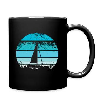 Retro sailing - Full Colour Mug - black - Right